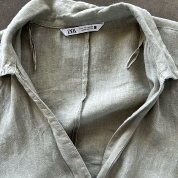 Zara Linen Shirt Dress - Picture 2 of 3